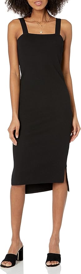 Vestido midi ajustado con tirantes